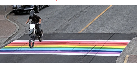 Langley RCMP investigating rainbow crosswalk vandalism