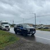 BC Highway Patrol impounds a tractor-trailer for excessive speed as part of a school zone blitz