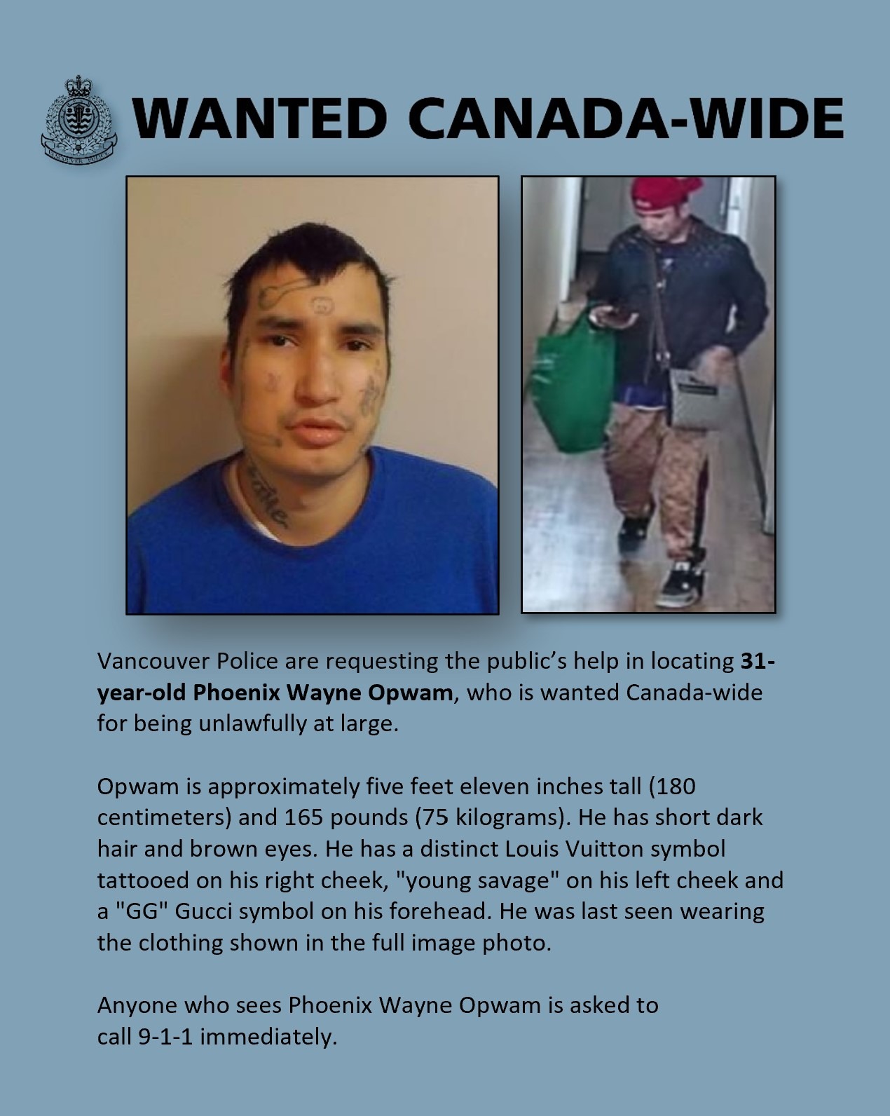 VPD searches for man wanted Canada-wide