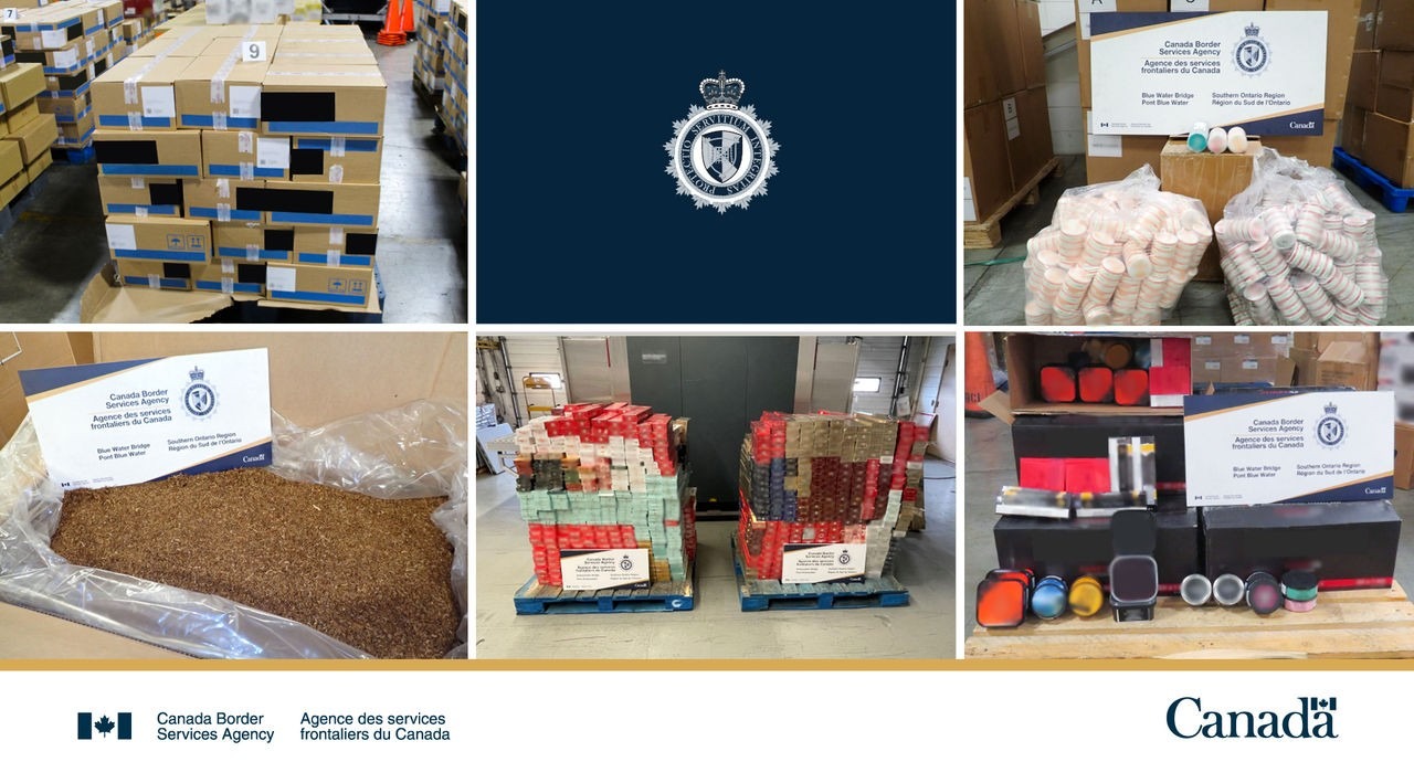 CBSA seizes over $13.8 million in tobacco and nicotine products across Southern Ontario