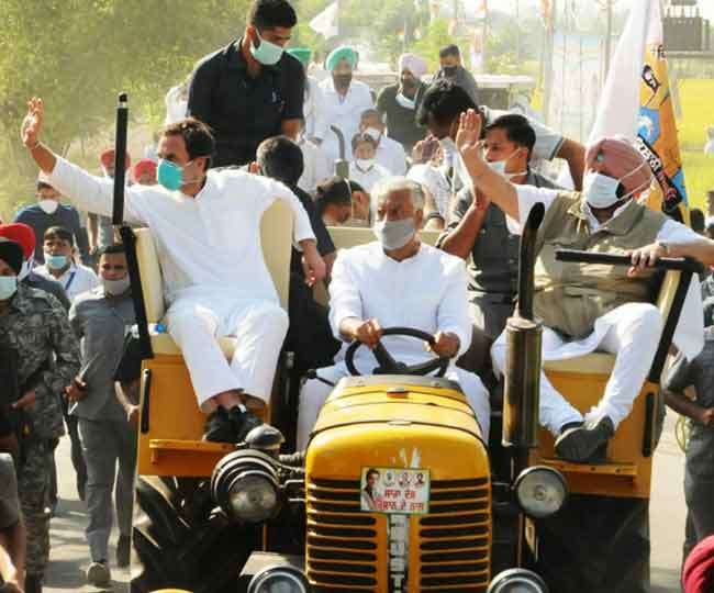 Rahul Gandhi takes dig at those who saw `gaddi’ on his tractor but don’t question modi’s luxury plane