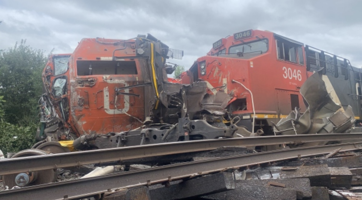 One person injured in freight train collision in eastern Ontario
