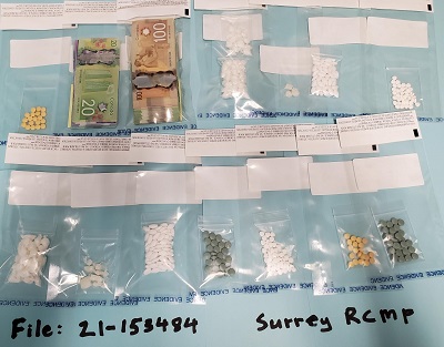 Surrey RCMP seizes drugs, cash and a vehicle