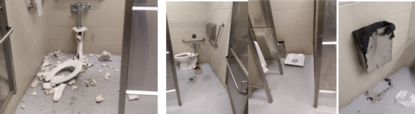 Police investigating vandalism to public washrooms