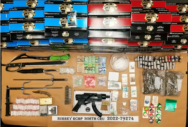 Police seize drugs, cash and a loaded gun in Surrey