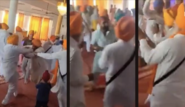 Video of clash between two groups in Gurdwara Sahib goes viral, turban tossed
