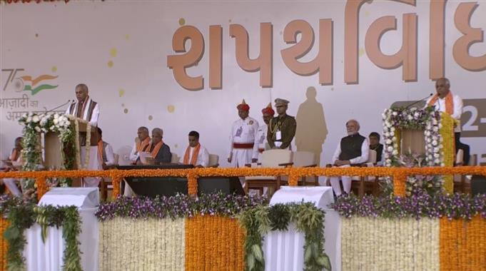 Bhupendra Patel takes oath as 18th CM of Gujarat; PM Modi attends ceremony