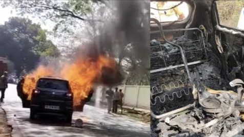 Couple burnt to death in car fire while taking wife to hospital for delivery