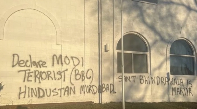 Anti-India graffiti painted on Ram Mandir in Toronto, India raises issue with Canada