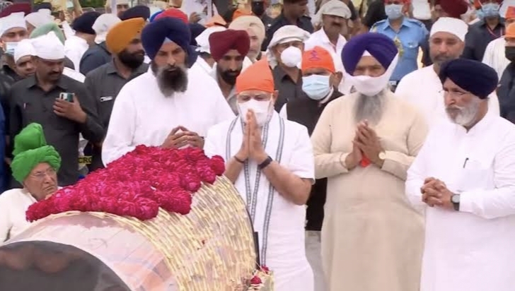 PM Modi pays tribute to Parkash Singh Badal in Chandigarh, CM Mann to attend funeral tomorrow