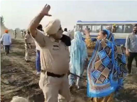 Policeman slaps woman farmer protesting land acquisition in Punjab, farmers block railway tracks