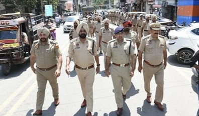 Alert on the anniversary of Operation Blue Star: Police take out flag march in Jalandhar